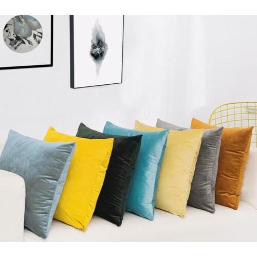 Hot Selling Velvet Cushion Cover Pillowcase Solid Color Pillow Case Cojines Decor Sofa Throw Pillows Room Pillow Cover Decor