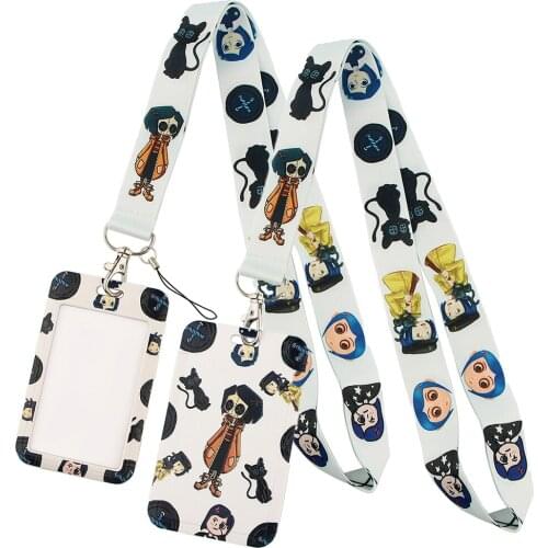 LT406 Cartoon Anime Movie Print Keychain Ribbon Lanyards for Keys ID Card Phone Straps Hanging Rope Lariat Students Badge Holder