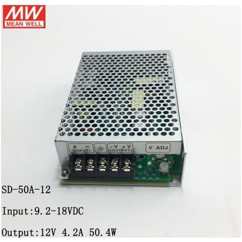MEAN WELL SD-50A-12 9.2~18V DC to 12V DC 50W DC-DC Converter Switching Power Supply 12V to 12V 4.2A Converter Transformer