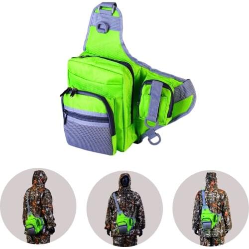 Multi-functional fishing gear single-shoulder backpack supplies multi-pocket vest fly fishing bag lure bag outdoor waterproof