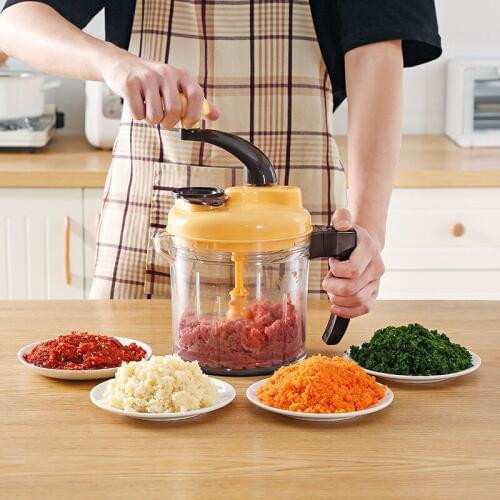 Multi-Functional Vegetable Cracker Meat Grinder Meat Chopper Garlic Press Manual Mixer Chili Twisting Garlic Stirring Machine