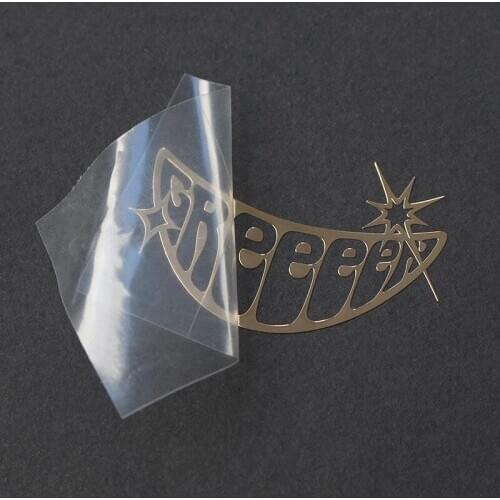 Fashion Customized Package Labels Printing Letters Name Logo Shining Adhesive Nickel Electroforming Stickers for Cars