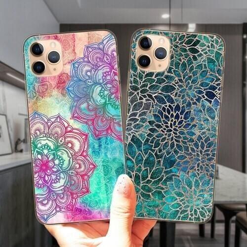 Floral Mandala Lace Flower Soft Silicone Phone Case Cover For iPhone 12 Mini 11 Pro 12Pro XS Max X XR 6 6S 7 8 Plus 5 5S SE 2020