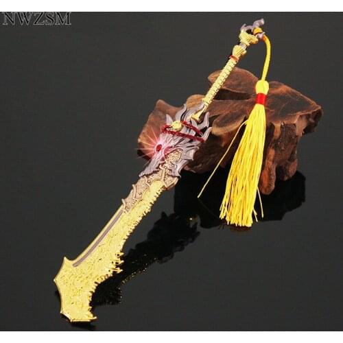 Naraka: Bladepoint Metal Weapon 22cm Gold Broadsword Wolf Main Alloy Model Toy Decoration