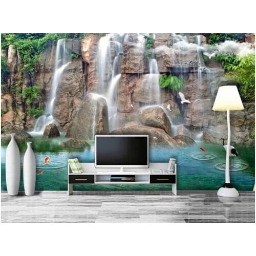 Custom photo 3d wallpaper Non-woven mural wall sticker Rocks Falls painting picture 3d wall room murals wallpaper