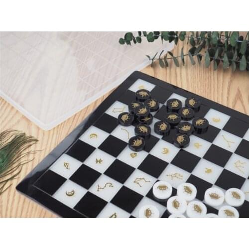 NEW Transparent Silicone Mould Dried Flower Resin Decorative Craft DIY Chess checkers Mold epoxy resin molds for jewelry