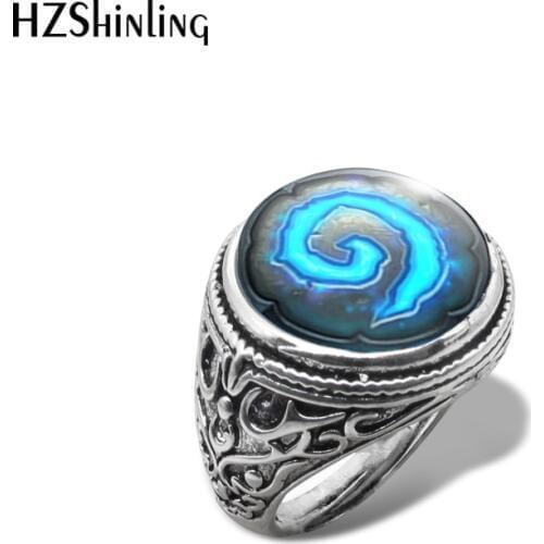 2019 New World Of Warcraft Ring WOW Photo Rings Hand Craft Jewelry Art Glass Dome Adjustable