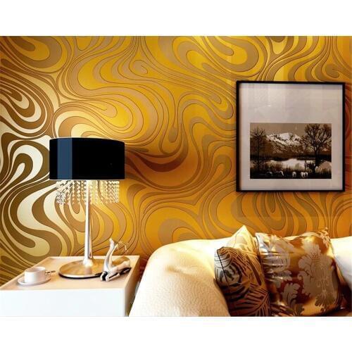 Papel de parede 3D Wall paper Individuality Abstract Striped Wallpaper KTV Bar Gold Purple Black Wallpaper roll Beibehang