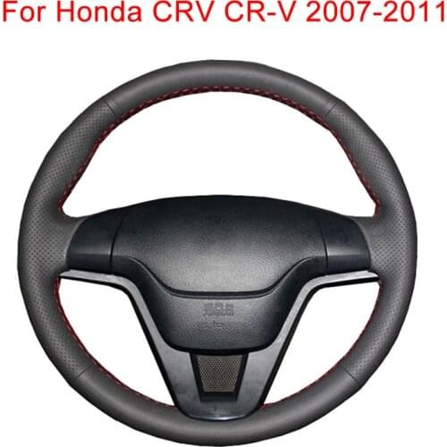 Customized Original DIY Car Steering Wheel Cover For Honda CRV CR-V 2007-2011 Artificial Leather Steering Wheel Wrap Hand Sewing