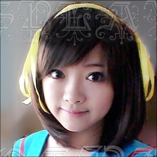 Anime The Melancholy of Haruhi Suzumiya Haruhi Suzumiya Cosplay Wigs Heat Resistant Synthetic Hair Wig (Only Wig) + Wig Cap