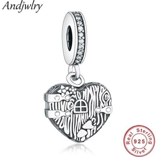 Fit Original Charms Bracelet 100% 925 Sterling Silver Home Sweet Heart Dangle Charm Beads For Making Berloque 925 Silver