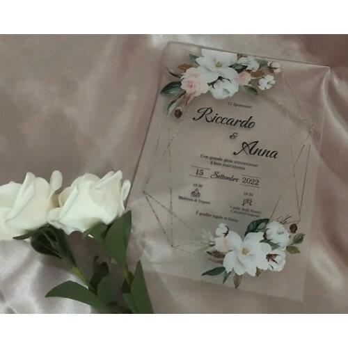 Transparent Invitations, Anniversary invitation,10pcsFree Design Clear wedding invitation,Acrylic invitation,Acrylic Menu cards