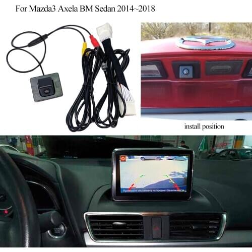 RCA & Original Connector Car Rear View Reverse Camera For Mazda 3 Axela BM Sedan 2014~2018 Waterproof