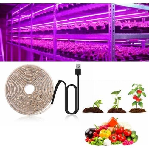 LED Grow Light Full Spectrum 0.5-3m 2835 SMD 5V USB Grow Light Strip Tape LED Phyto Lamp for Plants Growing Plant Light Tent Box