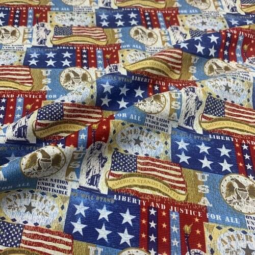Beautifu 110cm Width 100% Cotton Fabric Sewing Children Clothing Dress Colour Statue of Liberty Printed Fabric Printed DIY