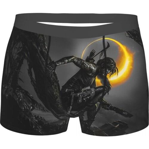 Tomb Raider Game Lara Croft Underpants Homme Panties Man Underwear Ventilate Shorts Boxer Briefs