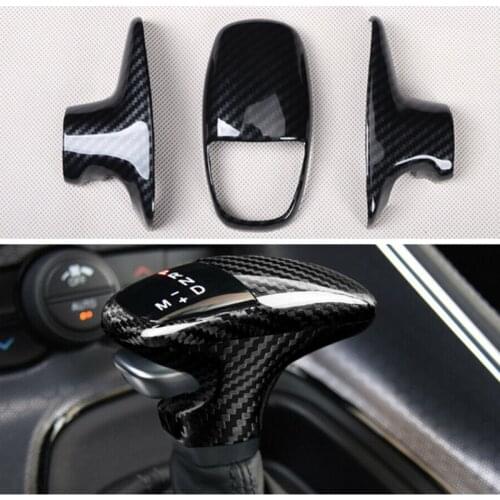 Carbon Fiber ABS Car Gear Shift Knob Cover Sticker Trim For Dodge Challenger Charger 2015-2020