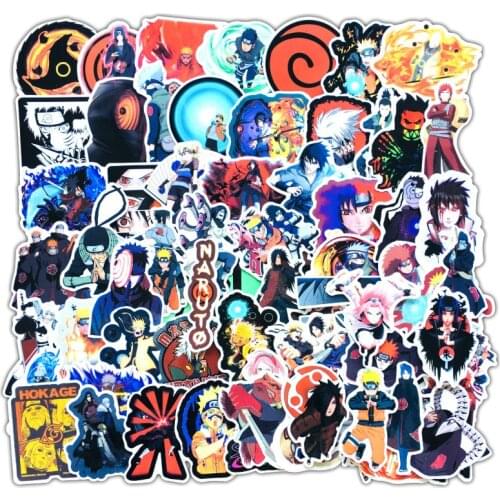 70Pcs Naruto Unique Stickers Cartoon Pack Skateboard Bike Car Luggage Laptop Anime Waterproof Birthday Party Sticker Kids Toys