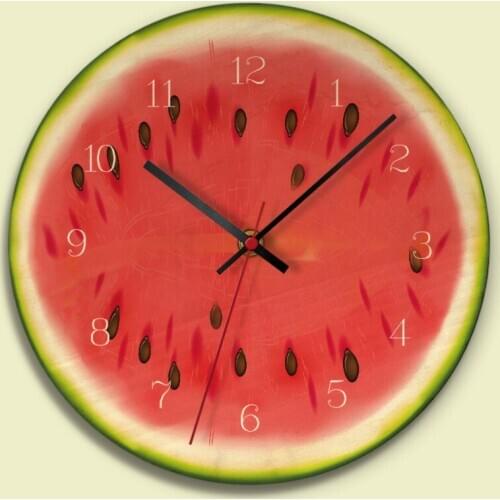 Woden Wall Clock Orange Lemon Fruits Lime Pomelo Modern Kitchen Clock Watch Home Decor Fresh Tropical Fruit Wall Art Timepiece