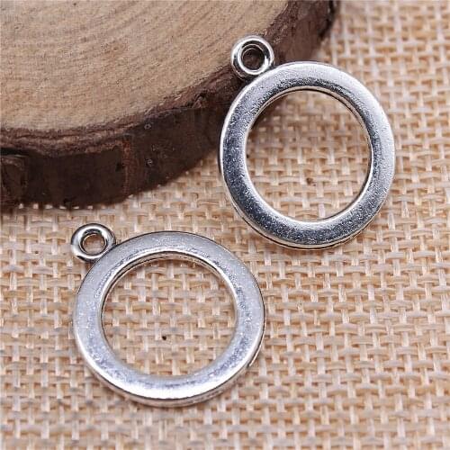 WYSIWYG 10pcs 22x18mm Glossy Circle Charms Pendant For Earring Making DIY Jewelry Findings 2 Colors