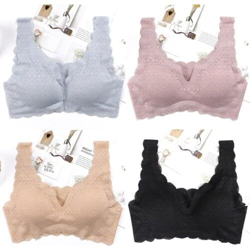 Womens Sexy Lace Bra Seamless Sports Sleep Yoga Anti-Glare Vest Underwear