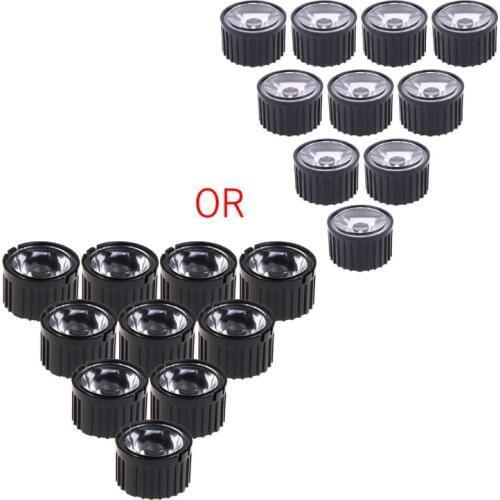 10 Pcs 5/15/30/45/60/90/120 Degree Lens Reflector Collimator w/ Holder For 1-5W LED