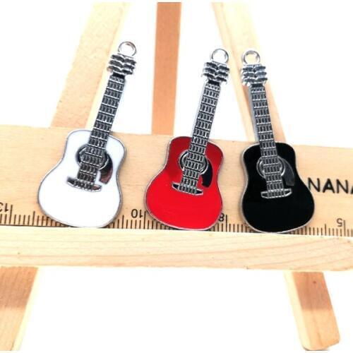 100pcs guitar Charm Necklace/Bracelet/Earrings Pendants DIY Jewelry Making Accessories