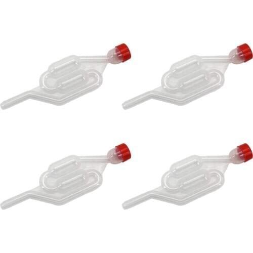 4 Pack S-Shape Airlock Twin Bubble Grommet One-Way Exhaust Seal Valve with Cork Beer Wine Making Tank Vent Valve-ABUX