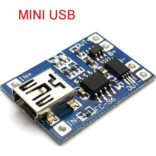 5V 1A MINI USB 18650 Lithium Battery Charging Board Charger Module+Protection Dual Functions TP4056