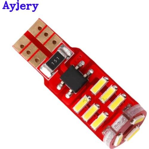 AYJERY 100X Car T10 W5W 194 LED 4014 SMD 15 LED Auto Wedge Interior Light Dome Map Trunk Clearance Lamp 12V License Plate Light