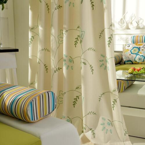 White Green, Red And Green Elves, The Elves Of Blues Curtain Cloth Cotton Fairy Pastoral Embroidery Curtains 3d Cortinas