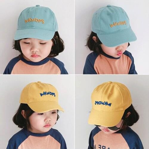 Spring Autumn Baby Baseball Cap Kids Boys Girls Adjustable Snapback Caps Solid Color Letter Print Childrens Sun Caps