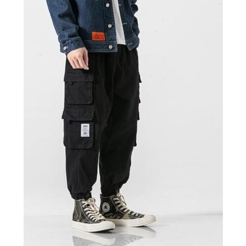Mens Side Pockets Cargo Harem Pants Nice Hip Hop Casual Male Tatical Joggers Trousers Cotton Fashion Casual Streetwear Pants