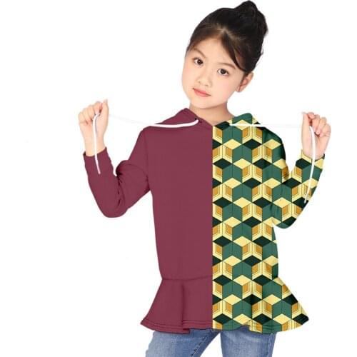 Anime Cosplay Demon Slayer Kids Hoodie Sweatshirt Character Kamado Tanjirou Nezuko Kimetsu No Yaiba Demon Slayer Kids Sweater