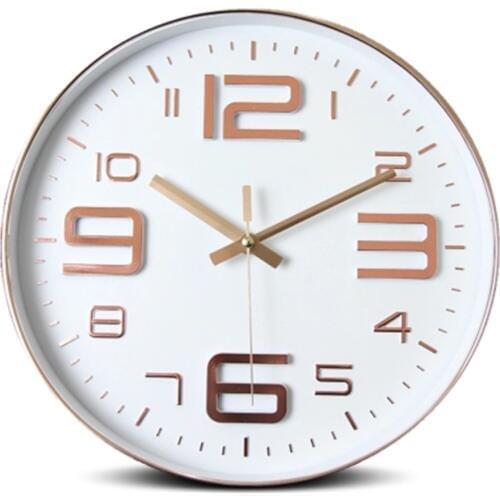 Electronic Wall Watches Home Decor Kitchen Clock Mechanism Silent Self Adhesive Wall Clock Vintage Rose Gold Decoration Room 4B6