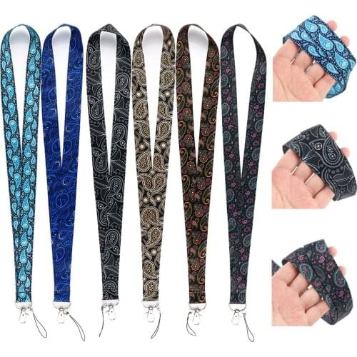 ER1088 Fashion Bohemian Indian Pattern Painting Art Key Chain Lanyard Neck Strap For Phone Keys ID Card Lanyards Accessories