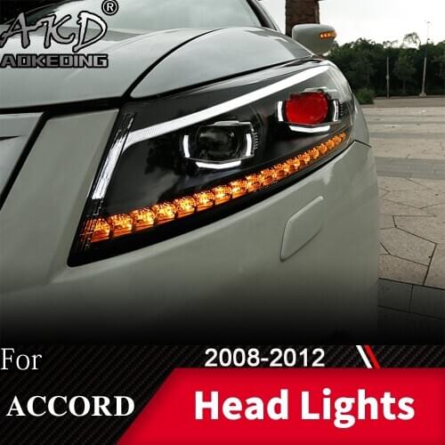 Head Lamp For Car honda Accord 2008-2012 Accord G8 Headlights Fog Light Day Running Light DRL H7 LED Bi Xenon Bulb Car Accessory