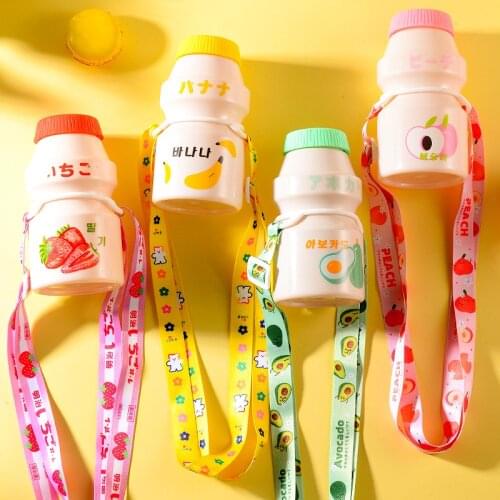 Hot Sale 480ml Fruit Plastic Water Bottle BPA Free Portable Leak Proof Travel Drinking Bottle for Kids Girl Anti fall Water Cup