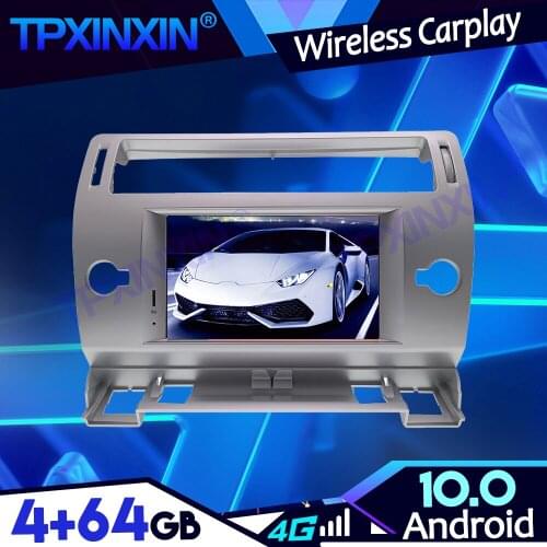 IPS PX6 Carplay Android 10 4+64G For Citroen C4 Quatre Triumph 2004-2012 Tape Recoder Multimedia Player GPS Auto Radio Head Unit