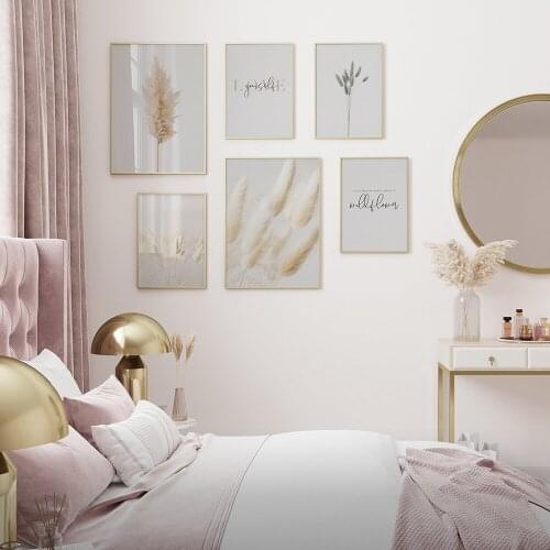 Bunny Tail Grass Reed Roses Lover Quotes Wall Art Canvas Painting Nordic Posters And Prints Wall Pictures For Living Room Decor