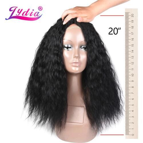 Lydia 1PCS/Pack Kinky Curly Hair Weaving 18-24 Inch Nature Color Wave Synthetic Hair Extension For Black Women Bundles