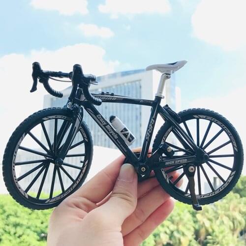 1:10 Simulation Mini Alloy Model Bicycle Bicycle Toy Mountain Road Folding Bike Decoration Hand-Made Creative Collection Gift