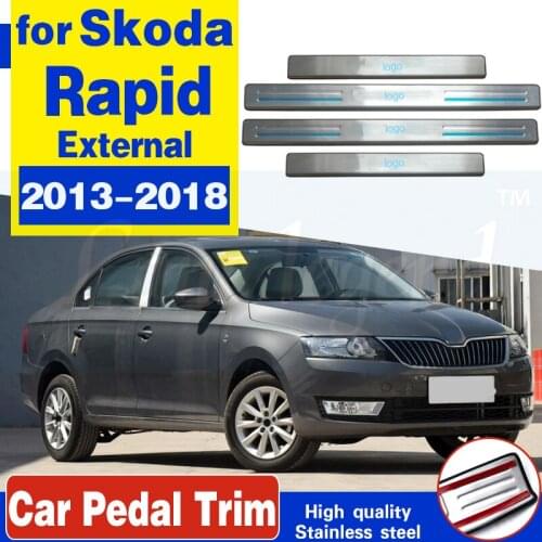 Stainless Steel Scuff Plate/Door Sill Door Sill pedal Welcome pedal Protector For Skoda Rapid 2013 -2018 Car Styling