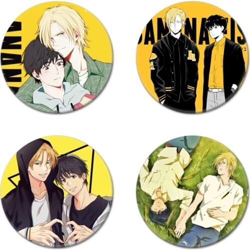 New Manga Anime BANANA FISH Okumura Eiji Cosplay Badge Brooch Pins Cartoon Collection Badges For Backpacks