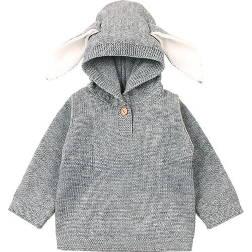 2018 Autumn Lovely Kids Baby Rabbit Knitted Sweater Winter Pullovers Crochet Tops Clothes Size 0-24M