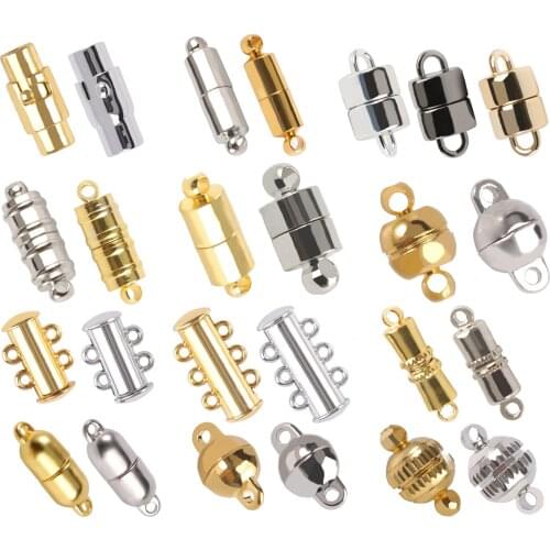 Strong Magnetic Clasp Connector Stainless Steel For Leather Cord Bracelet Necklace End Clasp Diy Handmade Crafts Material