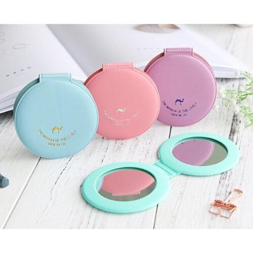 CSHOU155 selling Cute Makeup Mirror Women Foldable Makeup Mirrors Tool Lady Cosmetic Hand Folding Portable Compact Pocket Mirror