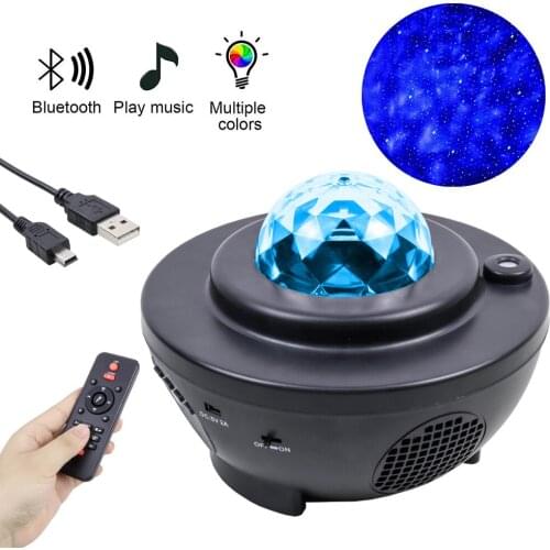 RGB Starry Projector Light BT Voice Control Music Play LED Night Light Living Room USB Charging Night Lamp as Kids Gift