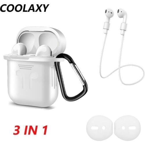 Coolaxy CR3 3 In 1 Silicone Case For Apple Airpods Case Ear Hook For Air Pods Apple Accessories Strap For Airpods