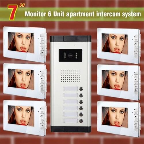 6 unit apartment intercom system video doorbell intercom system for apartments video door phone visual intercom system